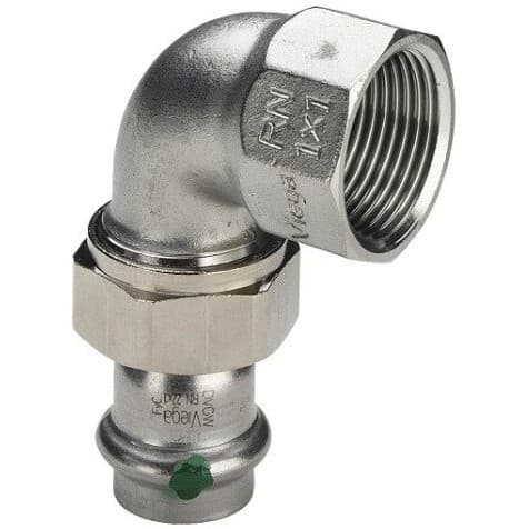 Переходной элемент 90 Viega (Виега) Sanpress inox с SC-Contur с переходом на ВР, 18 x 1/2″, нержавеющая сталь, модель 2355 437305