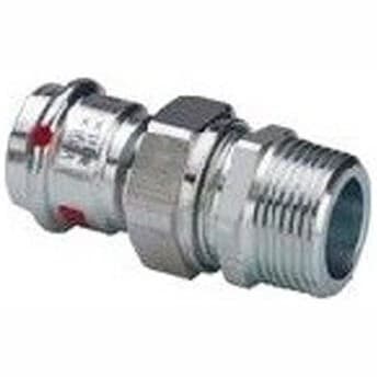Разъемное соединение Viega (Виега) Prestabo c SC-Contur 15x1/2″, из оцинкованной стали, с плоским уплотнением, с переходом на НР, модель 1165 559243