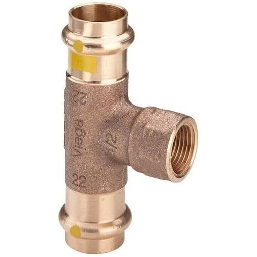 Тройник Viega (Виега) Profipress G, c SC-Contur 35 x 1/2″ x 35, бронза, модель 2617.2 352769