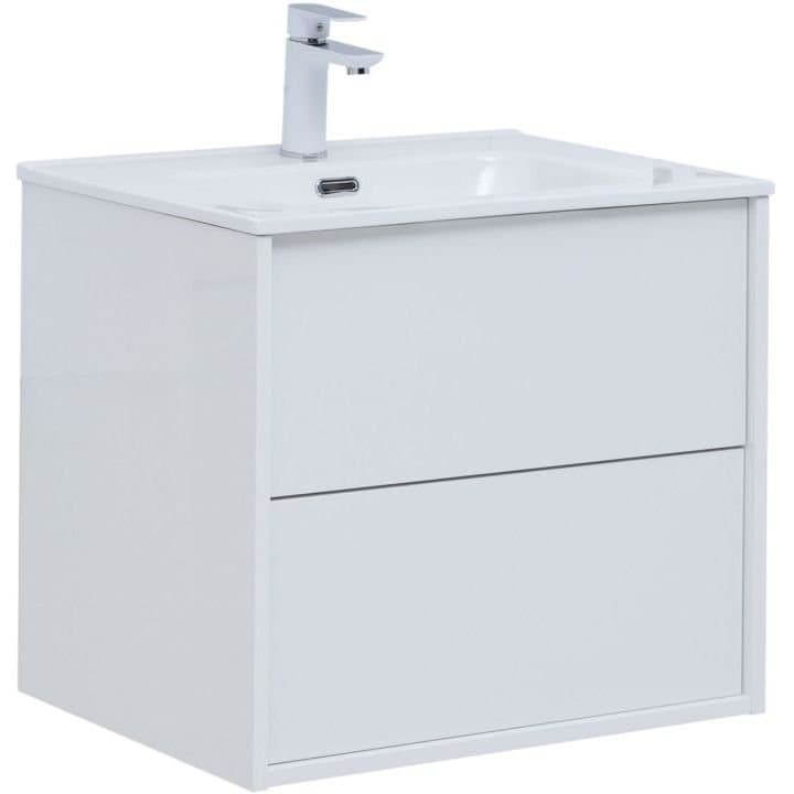 Тумба с раковиной Aquanet (Акванет) Lino 60 (Flat) белый глянец 00287540