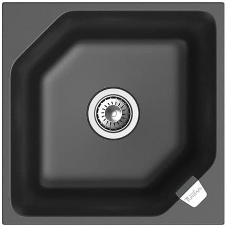 Мойка кухонная квадратная Rivelato (Ривелато) Locus LS-50 (LS-50 антрацит)