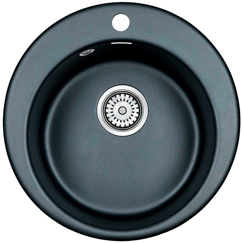 Мойка кухонная Paulmark (Паульмарк) кварцевая GELEGEN PM404800-BLM черный металлик D475 мм