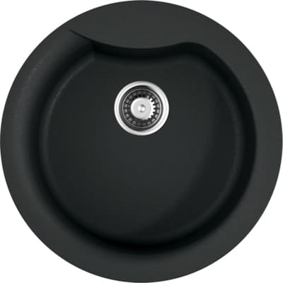 Мойка кухонная круглая Omoikiri (Омойкири) Yasugata 48R-BL Черный (4993130)