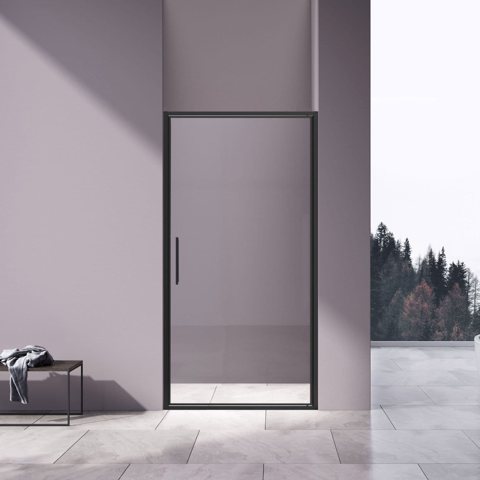 Душевая дверь Vincea (Винчея) Slim 8 мм, черный, стекло прозрачное VDP-4SL100CLB
