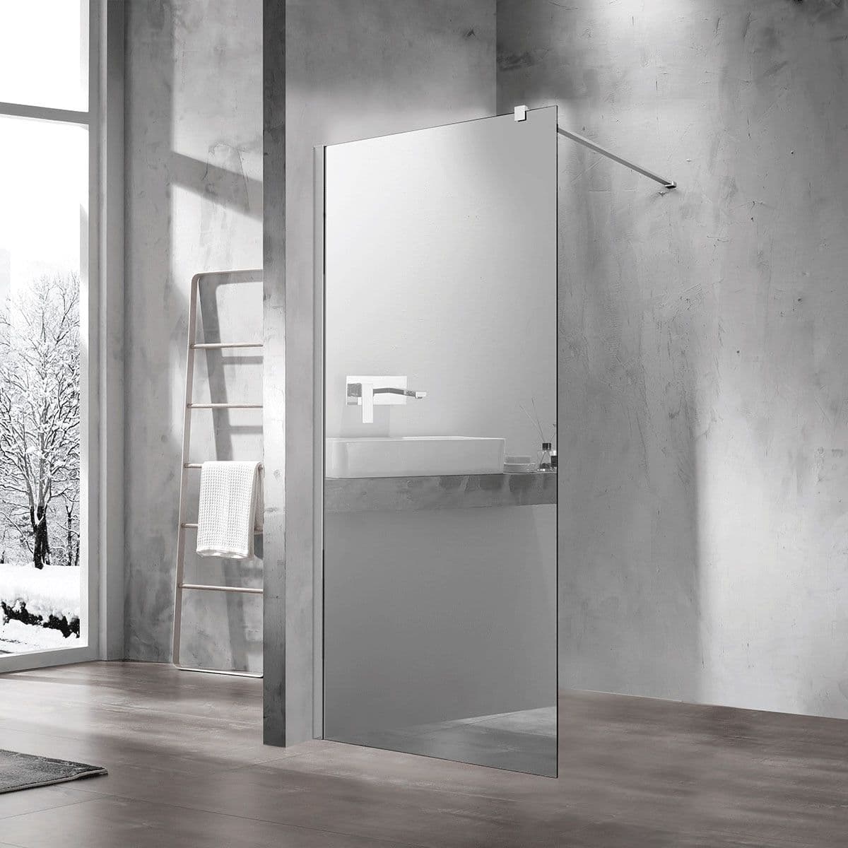 Душевая перегородка Vincea (Винчея) Walk-In, 1000х2000 мм, хром, стекло зеркальное VSW-1H100MR
