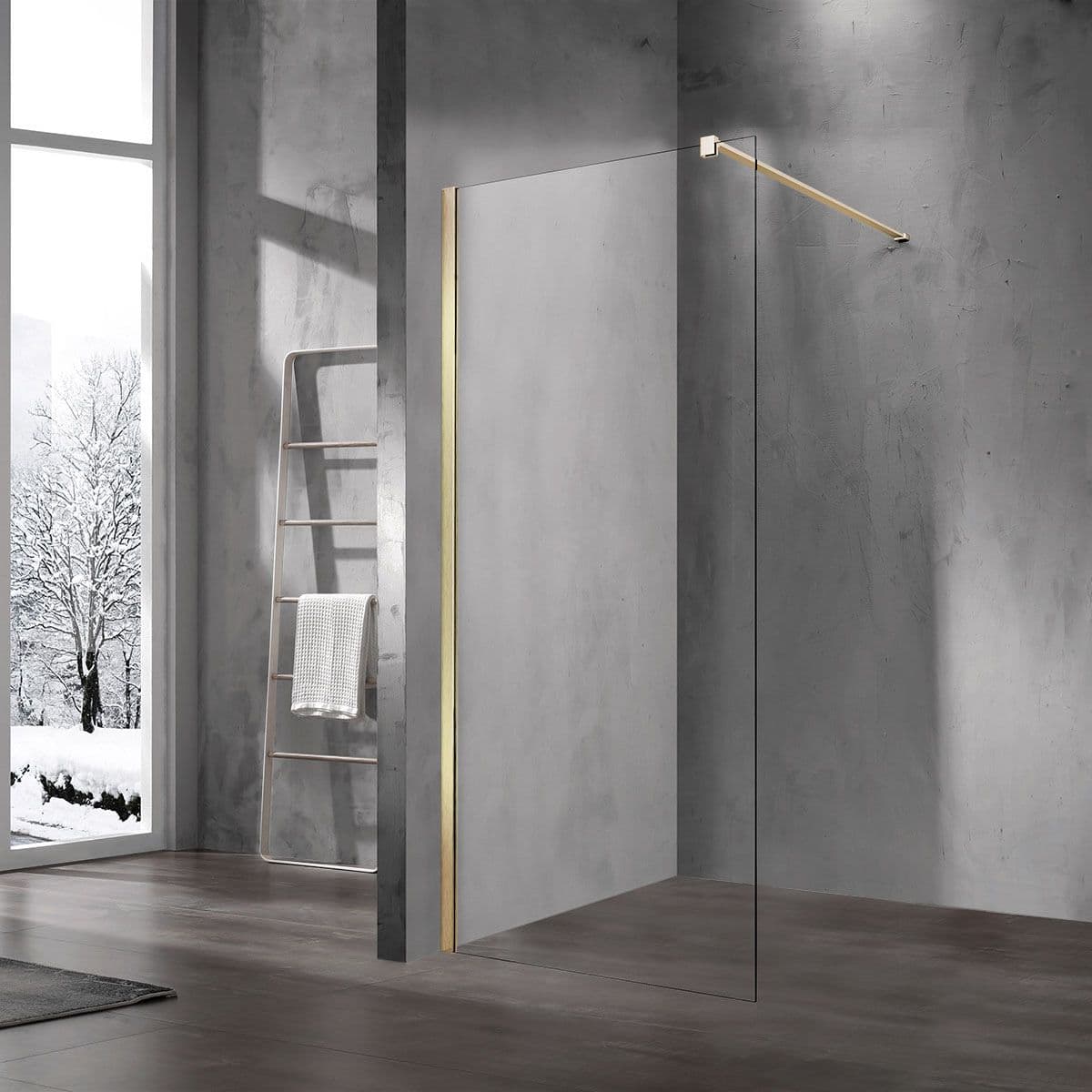 Душевая перегородка Vincea (Винчея) Walk-In, 700х2000 мм, матовый золотой, стекло прозрачное VSW-1H700CLG