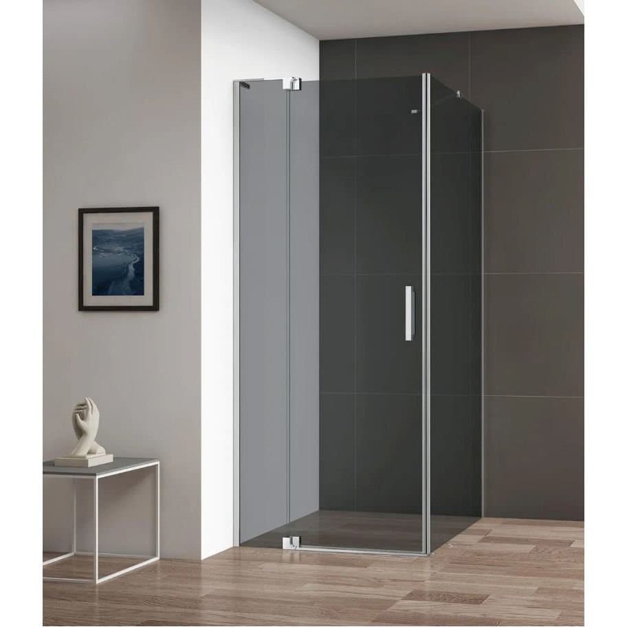Душевой уголок Cezares (Цезарис) Slider-AH-1-80-70/80-GRIGIO-Cr, цвет профиля хром, стекло прозрачное 8 мм80х195х80 см