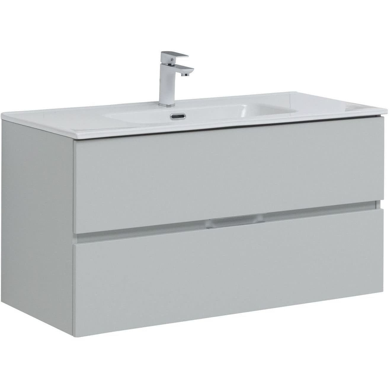 Тумба с раковиной Aquanet (Акванет) Алвита New 100 2 ящика, серый 00277520