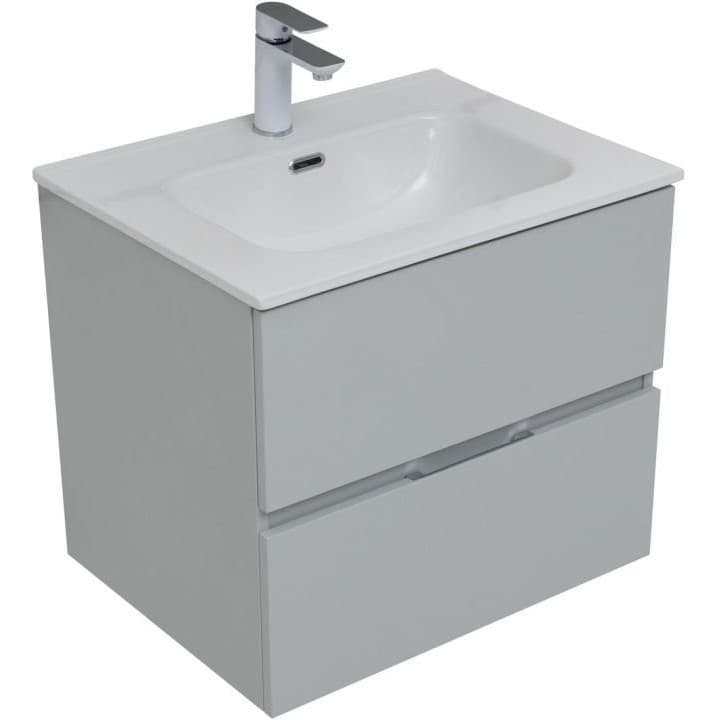 Тумба с раковиной Aquanet (Акванет) Алвита New 60 2 ящика, серый 00277512