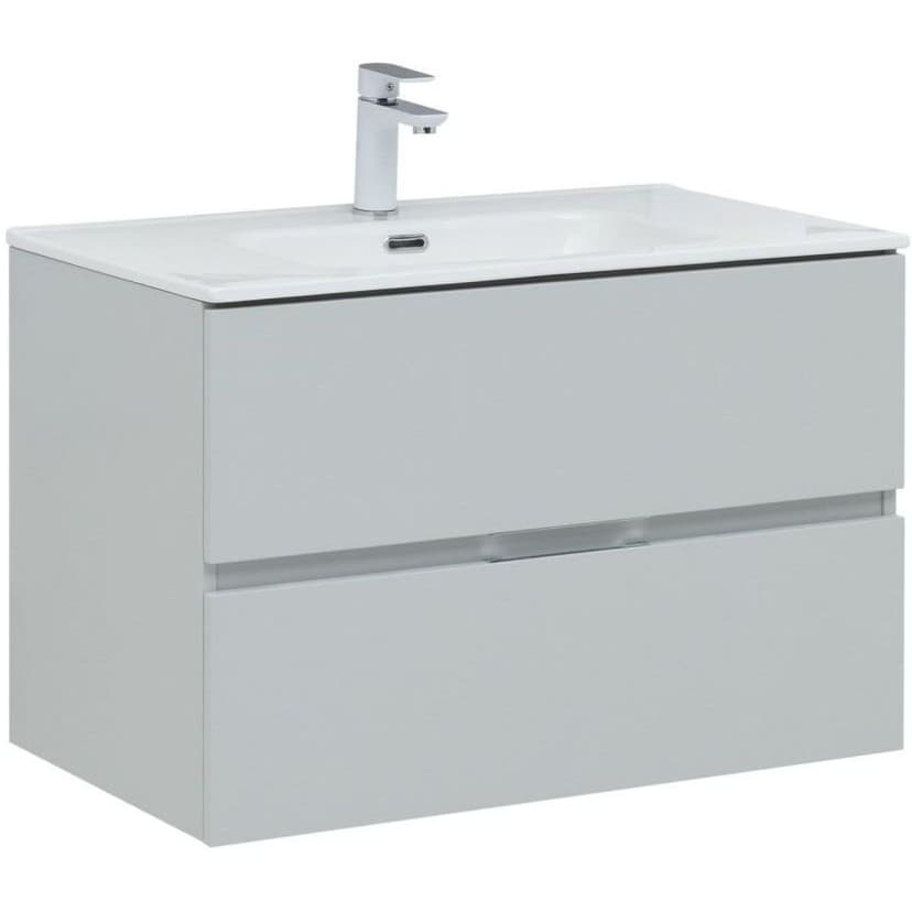 Тумба с раковиной Aquanet (Акванет) Алвита New 80 2 ящика, серый 00277516