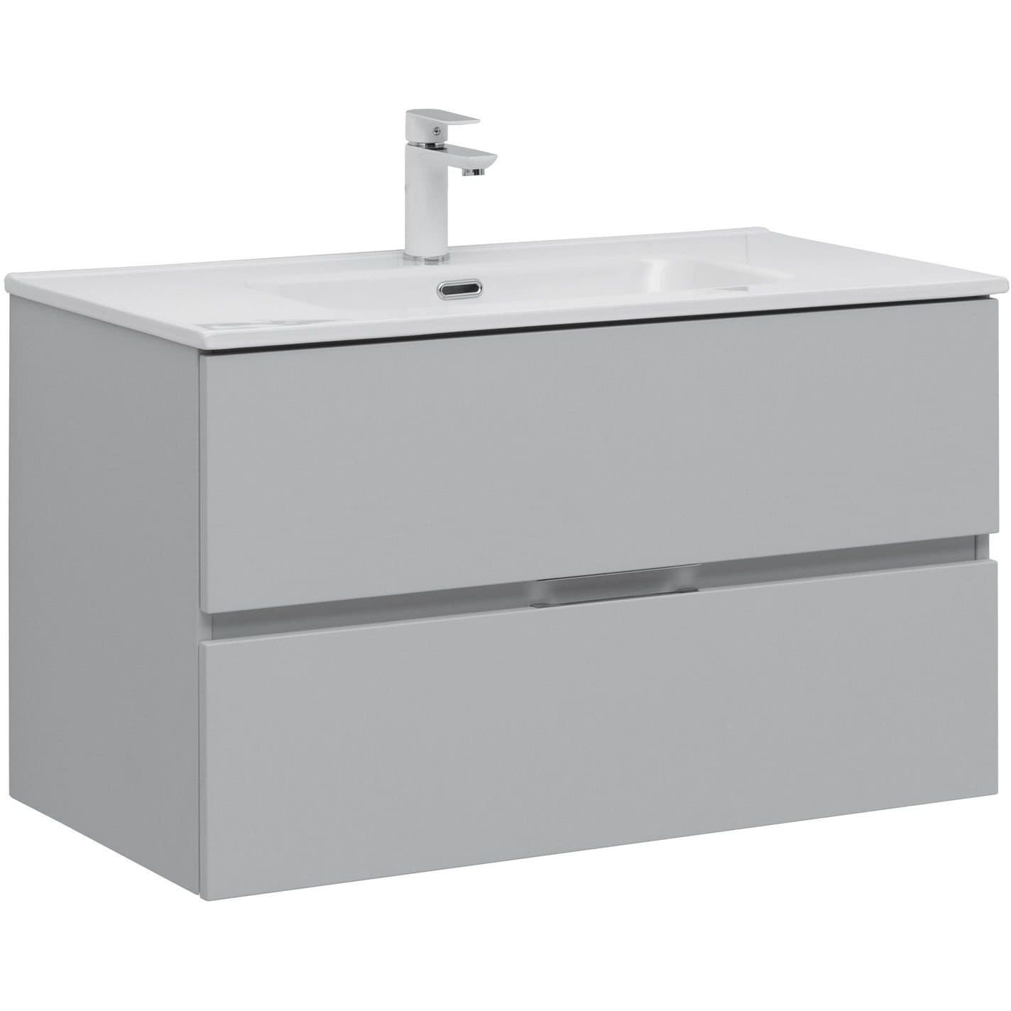 Тумба с раковиной Aquanet (Акванет) Алвита new серый 00303922