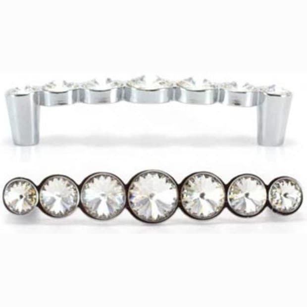 Ручка-скоба Cezares (Цезарис) WMN633.096.KR02 Swarovski 7 кристаллов, хром, 96 мм