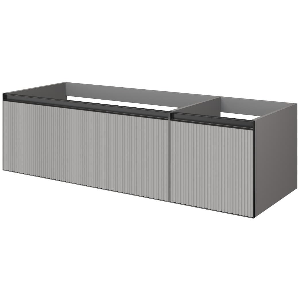 Тумба Армади Арт QUATRO Антрацит 790-M2-140-L-RIB-A, Armadi Art ( + ) рифл LUNA FUGA профиль ANTHRACITE