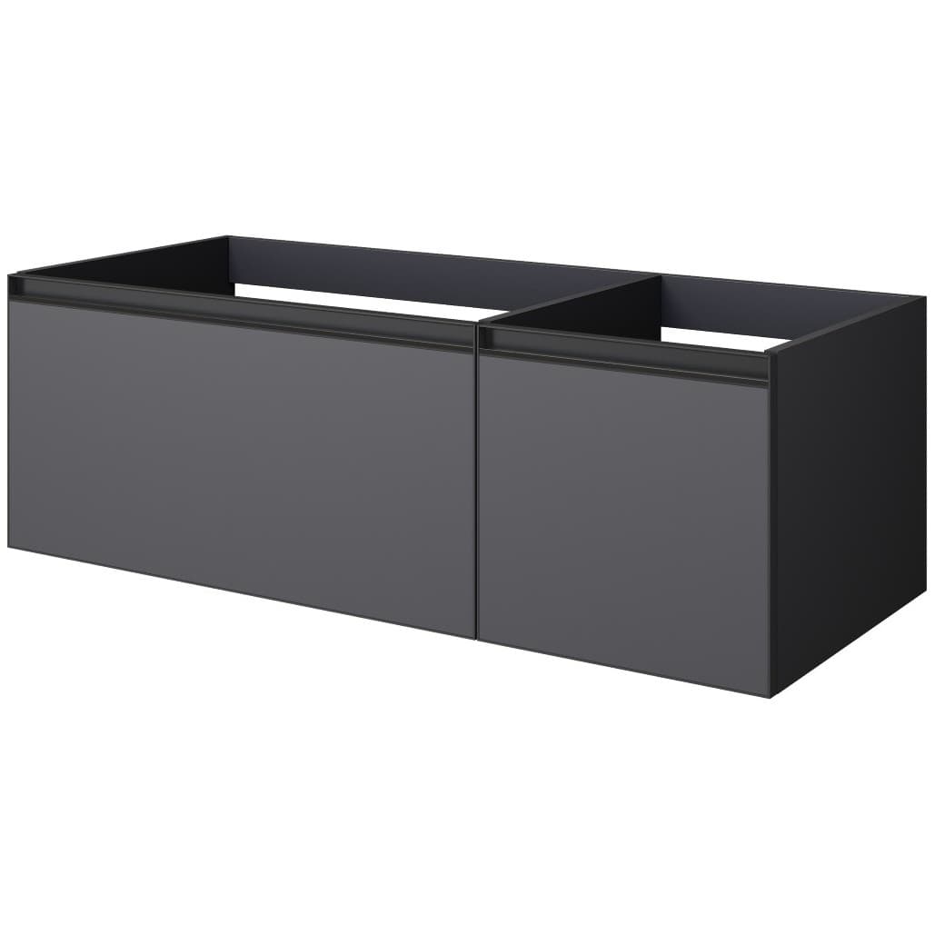 Тумба Армади Арт QUATRO Черный 790-M2-120-A-A-LED, Armadi Art с подсветкой, комплект, современная, металлическая, подвесная, 1200 мм