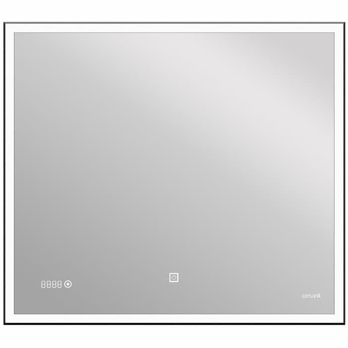 Зеркало Cersanit (Церсанит) LED 011 Design 80x70 с подсветкой часы металл. рамка прямоугольное (KN-LU-LED011*80-d-Os)