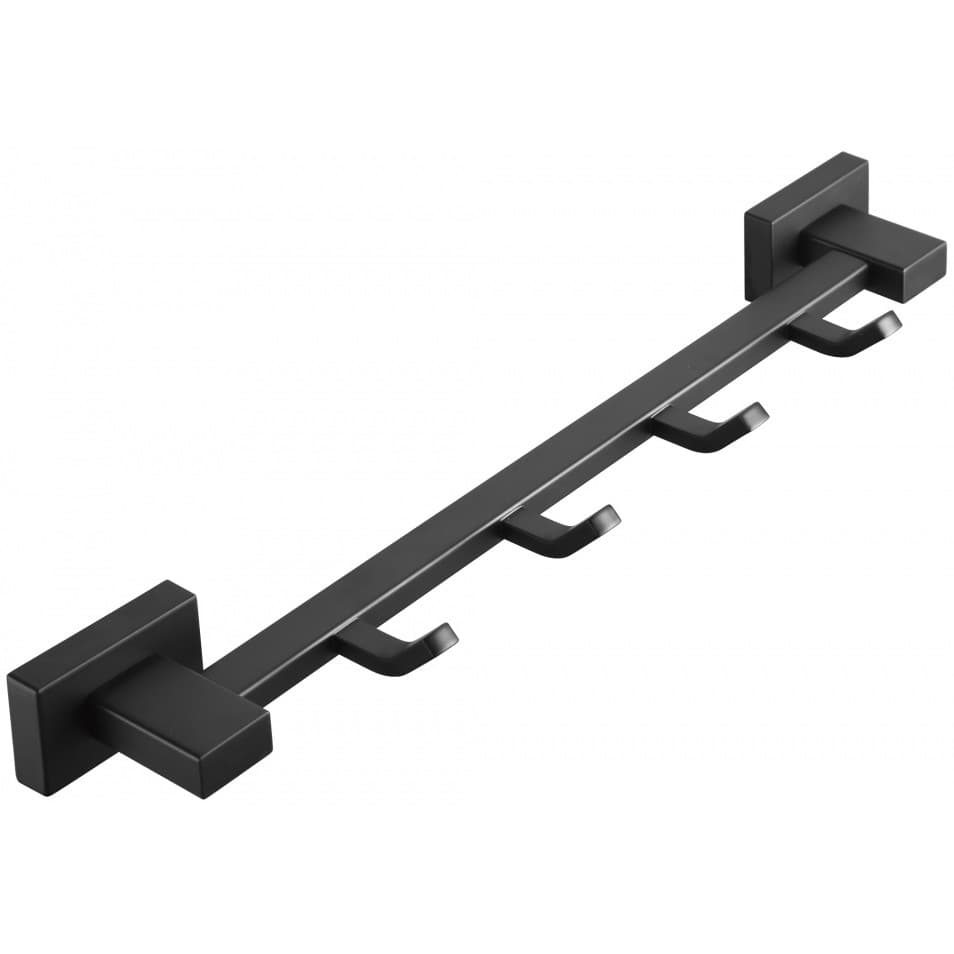Держатель полотенец Vieir (Виеир) V5015-C с 4-я крючками, черный