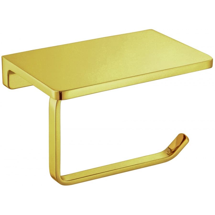 Держатель туалетной бумаги Vieir (Виеир) V5010-S с полкой, матовое золото