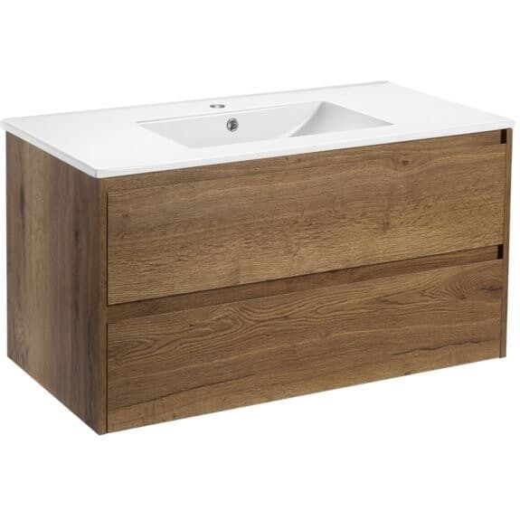 База под раковину Vincea (Винчея) Gio VMC-2G100TO подвесная 2 выкатных ящика soft close T.Oak