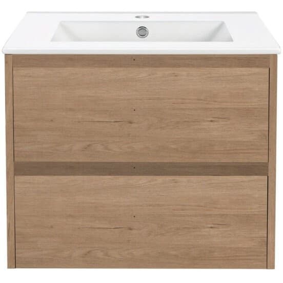 База под раковину Vincea (Винчея) Gio VMC-2G600NO подвесная 2 выкатных ящика soft close N.Oak