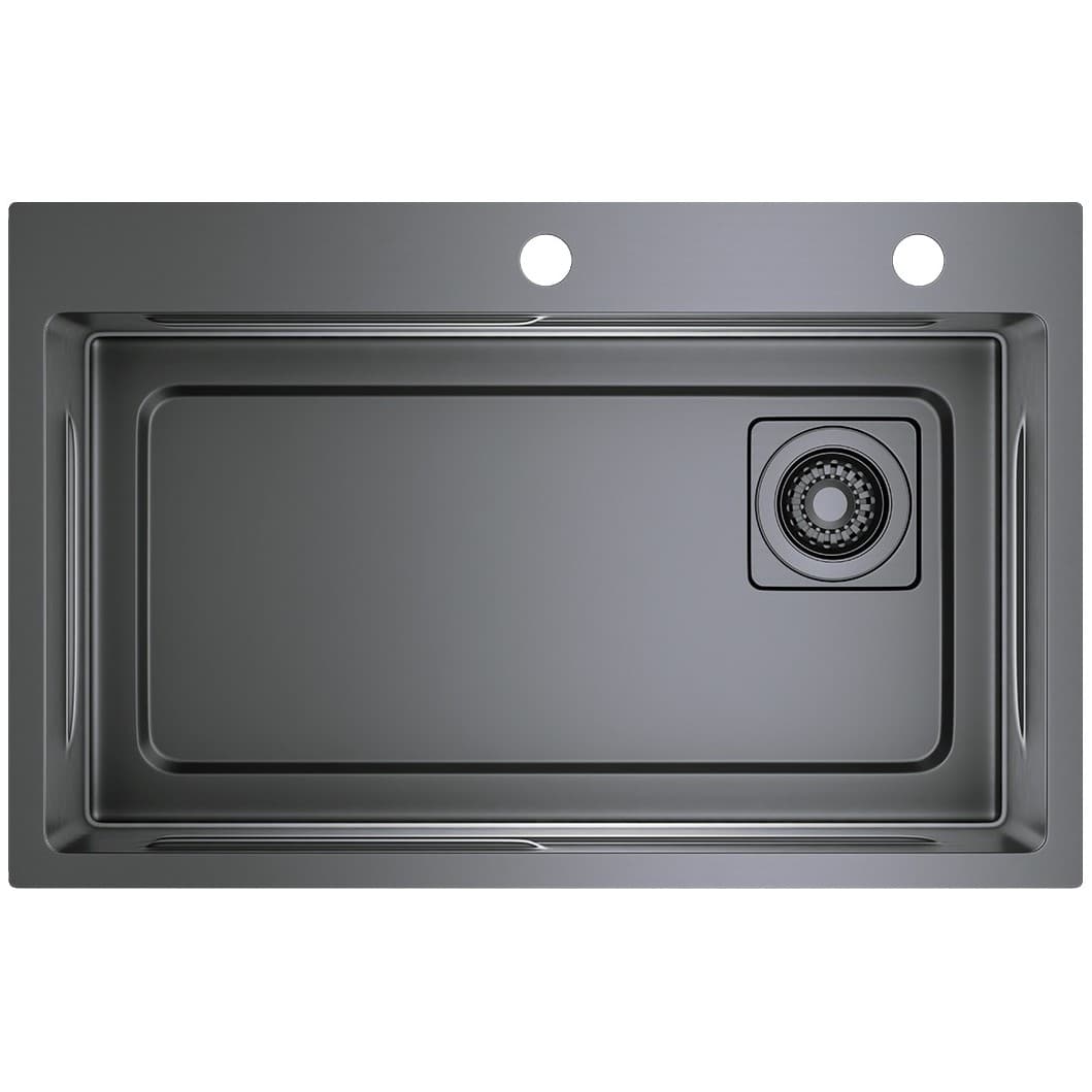 Мойка кухонная Рагло R702 серая графит R702.7246.09, Raglo из нержавеющей стали в базу от 80см