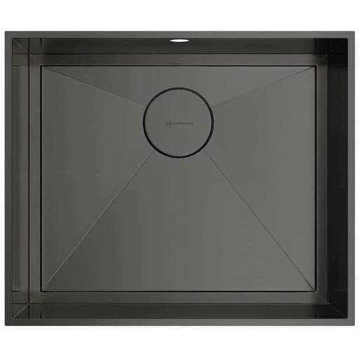 Мойка кухонная квадратная Omoikiri (Омойкири) Kasen 53-INT-LG Вороненая сталь (4993496)