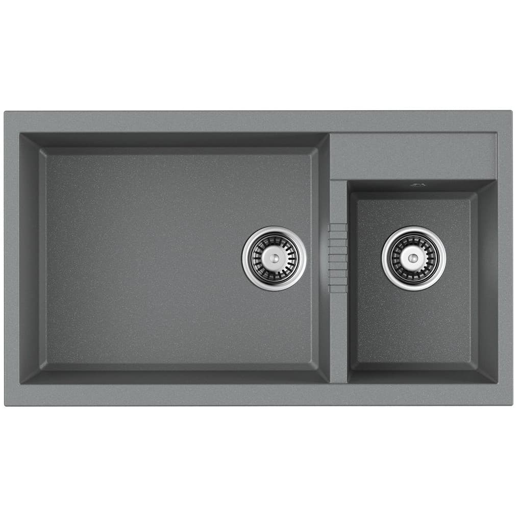 Мойка кухонная прямоугольная Omoikiri (Омойкири) Tedori 86-2-LB-GR leningrad grey (4993573)