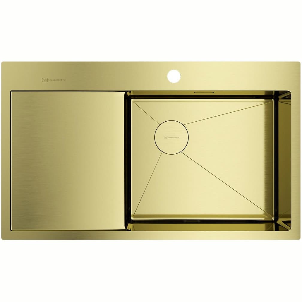 Мойка кухонная прямоугольная Omoikiri (Омойкири) Akisame 86-LG-R Side светлое золото (4997046)