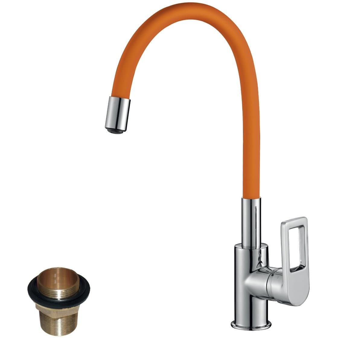 Смеситель для кухни Rossinka (Росинка) Z35-35U-Orange оранжевый с гибким изливом