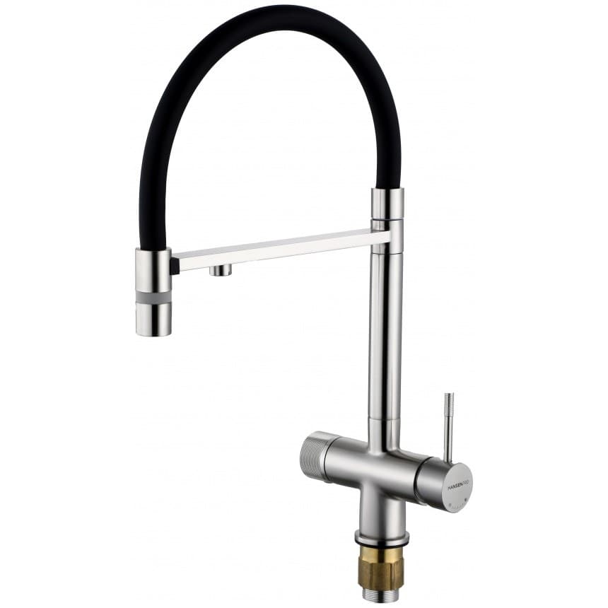 Смеситель для кухни Hansen (Хансен) HL15089 гибкий, хром,черный