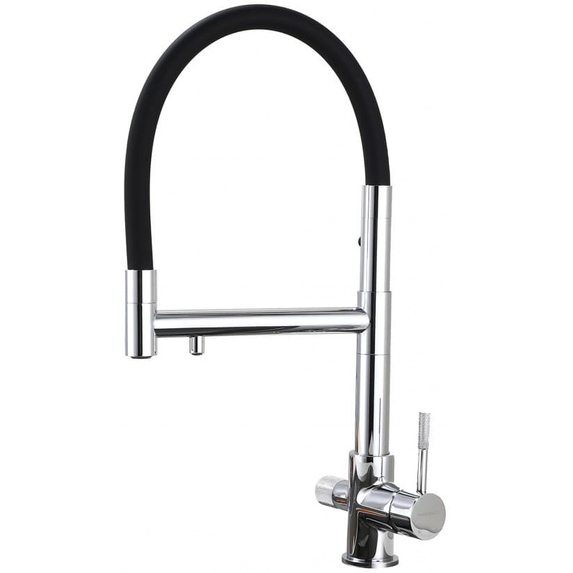 Смеситель для кухни Hansen (Хансен) HL15090 гибкий, хром,черный