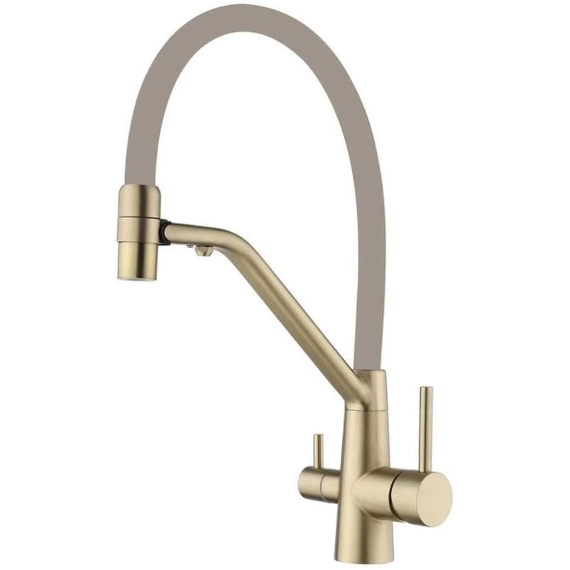 Смеситель для кухни под фильтр питьевой воды Fmark (Фмарк) FS1462-C12, коричневый/золото