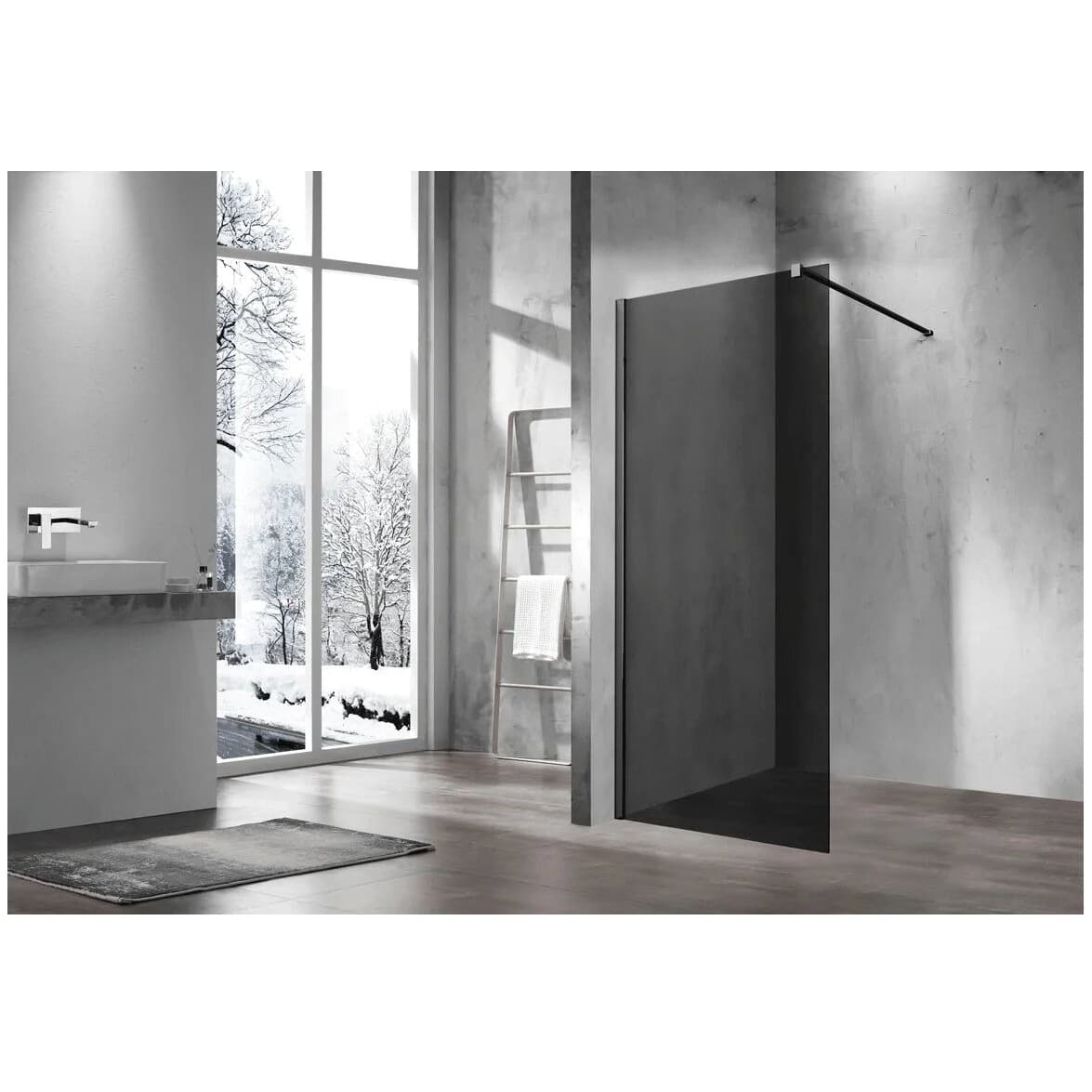 Душевая перегородка Vincea (Винчея) Walk-In VSW-1H100CGB,1000х2000, черный матовый, стекло тонированное