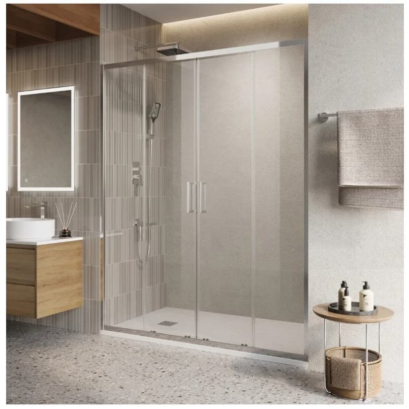 Душевая дверь BelBagno (Бельбагно) LUCE-BF-2-140-C-Cr хром, стекло прозрачное 6 мм (1950х1400)
