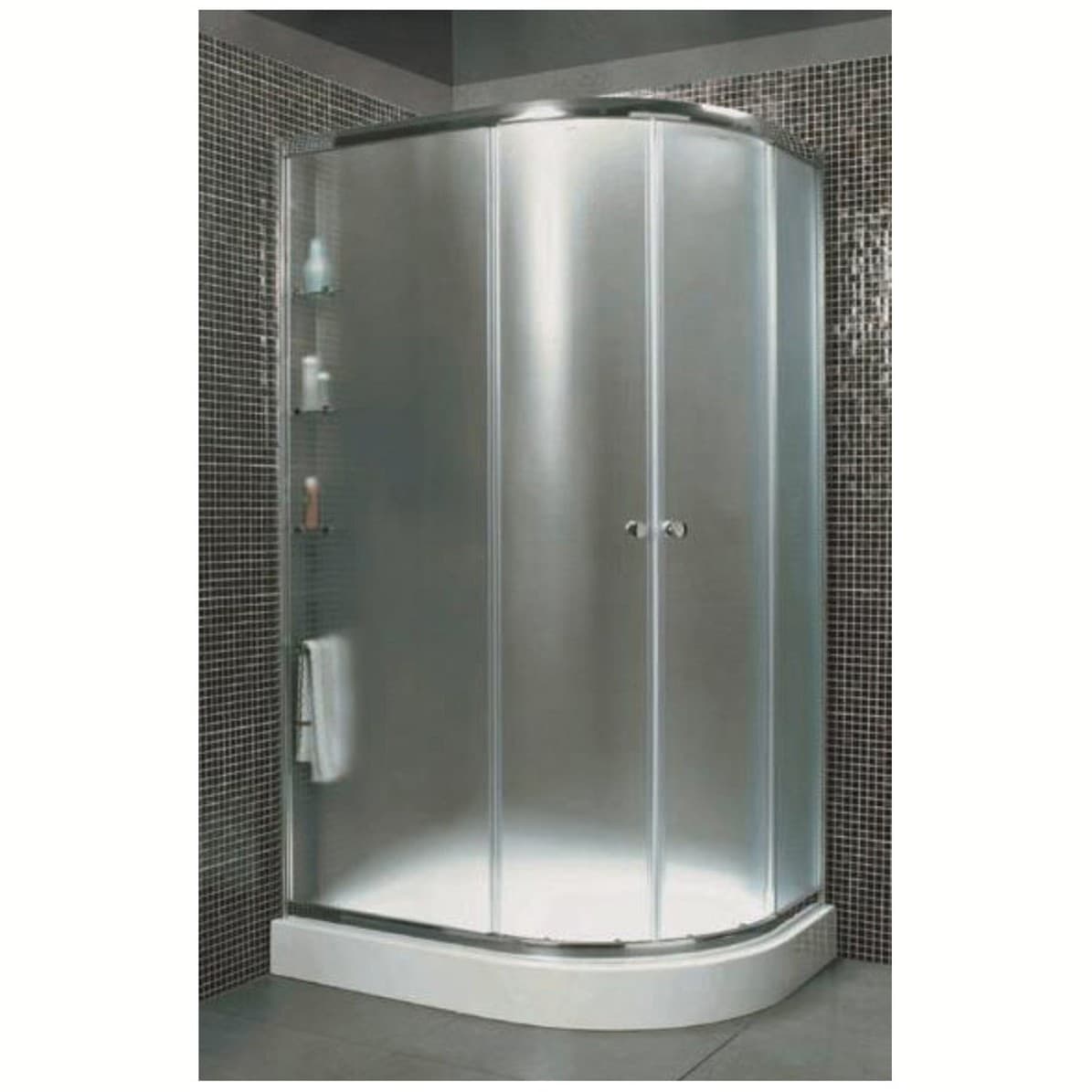 Душевой уголок Cezares (Цезарис) ANIMA-W-RH-2-120/100-P-Cr-L цвет профиля хром, стекло матовое 6 мм 120х200х90 см