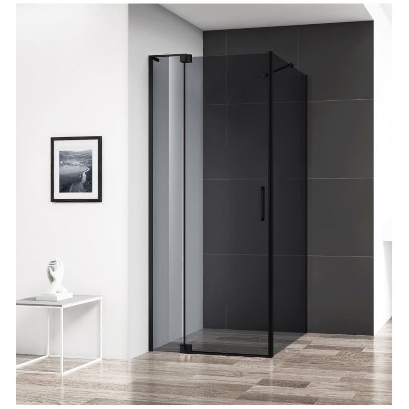 Душевой уголок Cezares (Цезарис) SLIDER-AH-1-100-70/80-GRIGIO-NERO черный прозрачный 70/80х195х100 см
