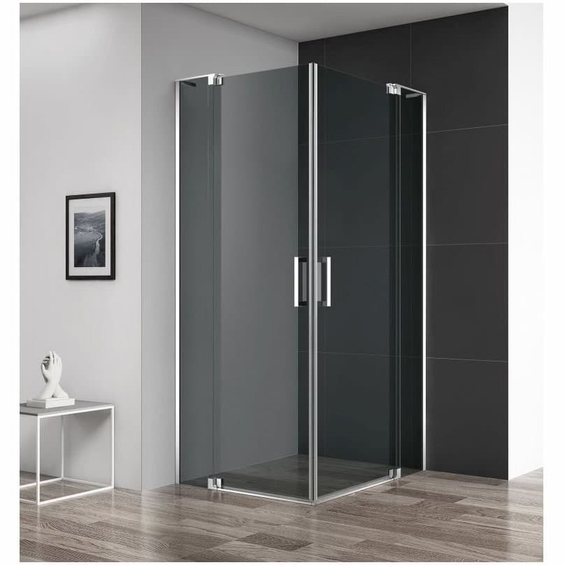 Душевой уголок Cezares (Цезарис) Slider-A-2-70/80-GRIGIO-Cr, цвет профиля хром, стекло прозрачное 8 мм 80х195х80 см