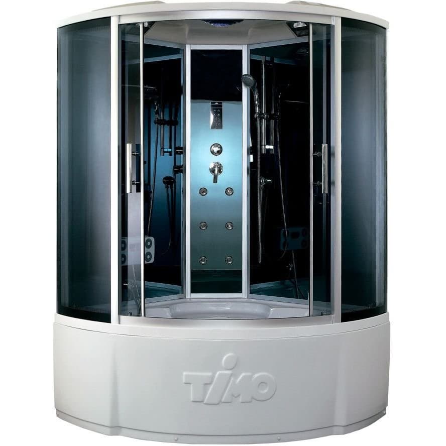 Душевая кабина Timo (Тимо) Standart T-1155 цвет профиля хром, стекло тонированное 5 мм 150х230х150 см