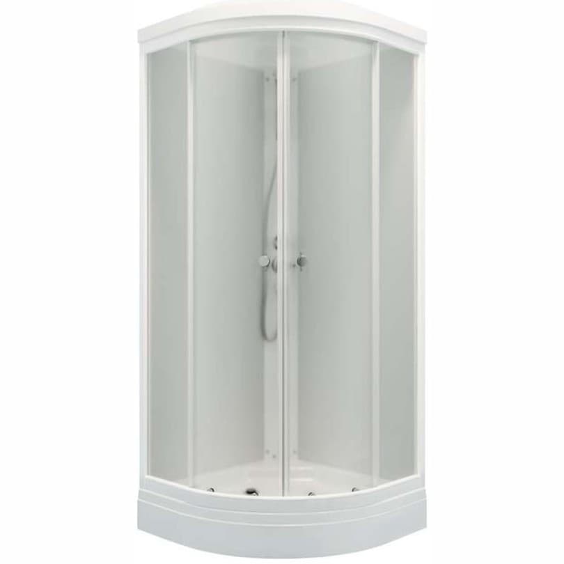 Душевая кабина Тритон (Triton) Хит 880х880х2175 мм, прозрачный 4 мм, профиль белый (Щ0000053291) А, низкий поддон, ДН4 (6 мест+сифон D50мм)