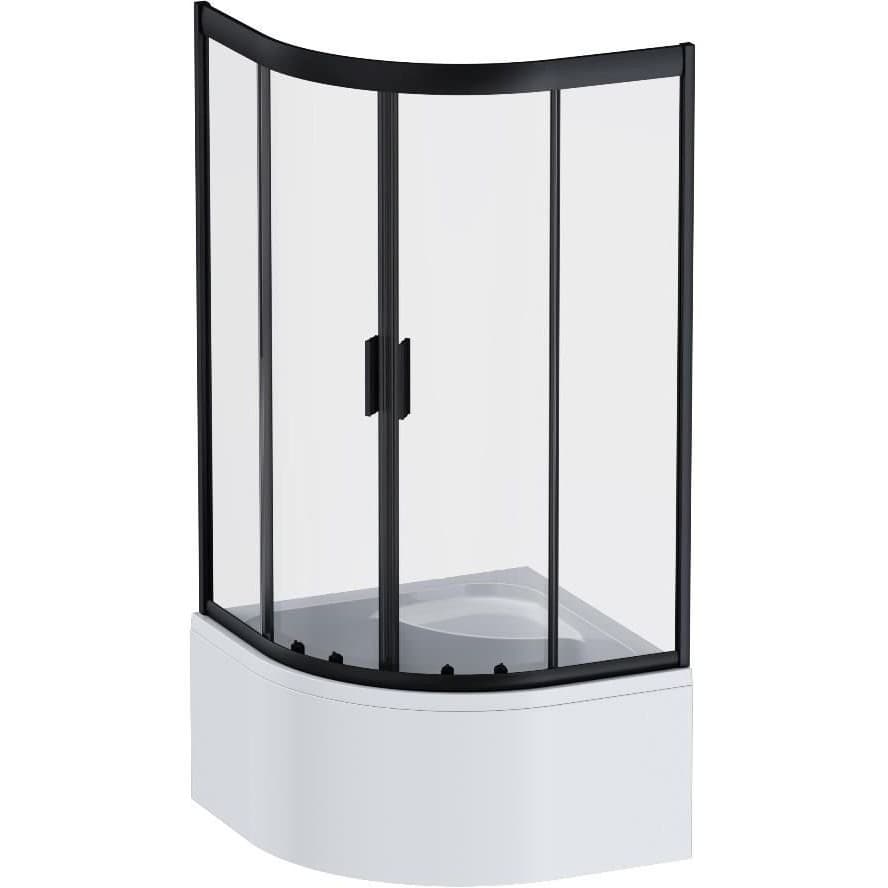 Душевое ограждение Am.Pm (Ам.Пм) Gem Deep 1/4 Rond 90x90 стекло прозрачное, профиль черный матовый, W90G-401A090BT