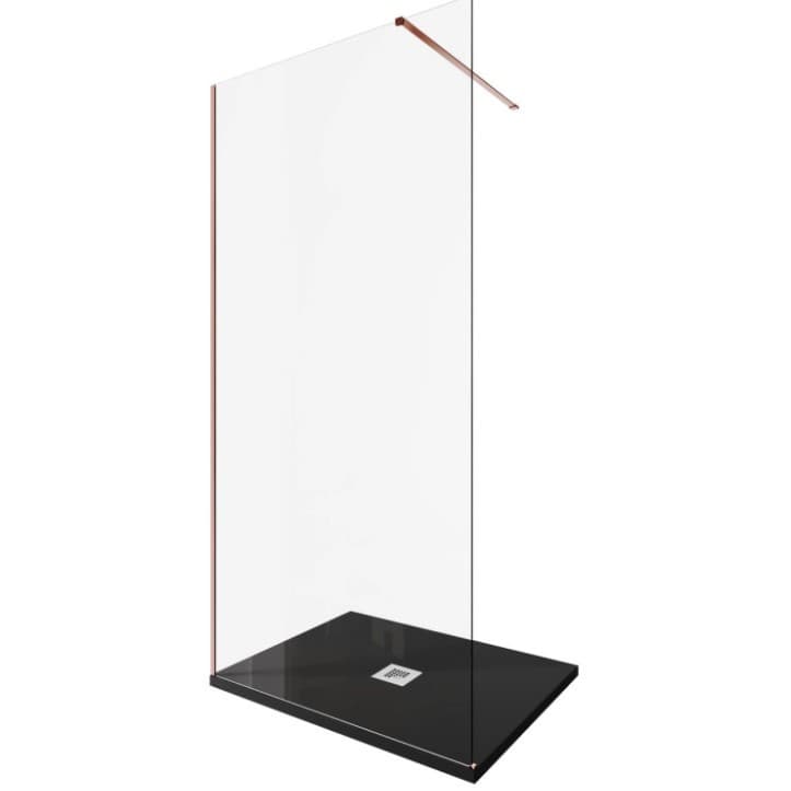 Душевая перегородка Allen Brau Infinity 1 Walk In, 100x200 см 3.21017.60, стекло прозрачное, профиль медь брашированная