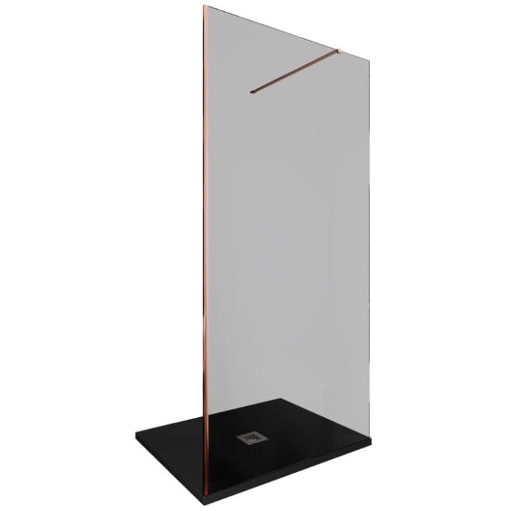 Душевая перегородка Allen Brau Infinity 1 Walk In, 100x200 см 3.21018.60.T, стекло тонированное, профиль медь брашированная