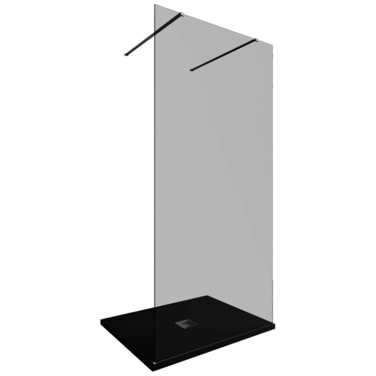 Душевая перегородка Allen Brau Infinity 2 Walk In,100x200 см 3.21038.BA.T, стекло тонированное, профиль серебро брашированное