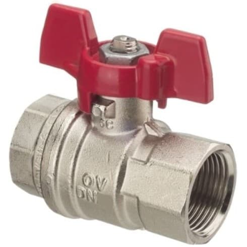 Кран шаровой Oventrop (Овентроп) Optibal полнопроходной, маховик ручка-бабочка Kvs 67 DN 25, G 1 дюйм ВР-ВР (1076108)