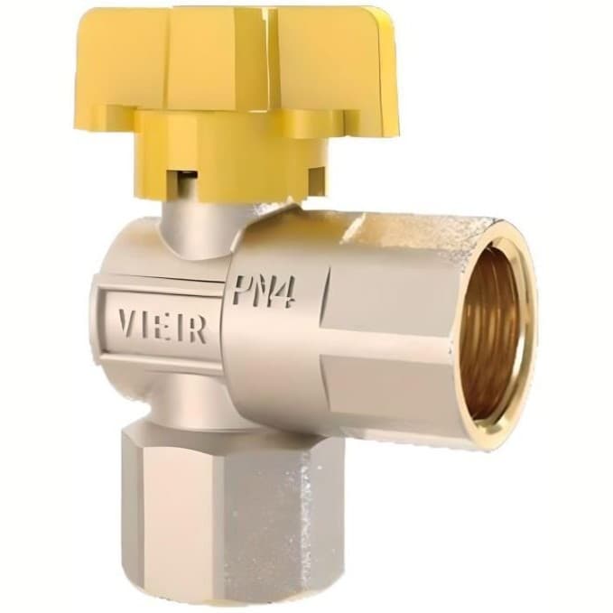 Газовый угловой кран 1/2 г/г (бабочка) Vieir (Виеир) (VRQ214-01)